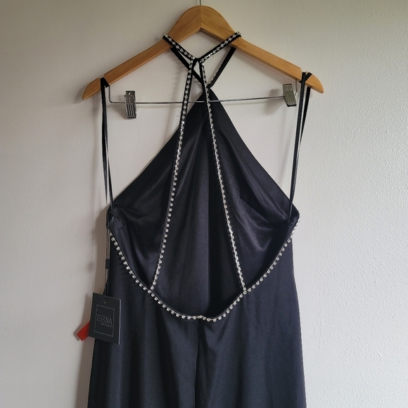 Ieena for Mac Duggal, Rhinestone  Halter Column  Gown, Black, Size 8‎ - NWT - Picture 5 of 12